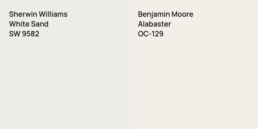 Sherwin Williams White Sand vs. Benjamin Moore Alabaster