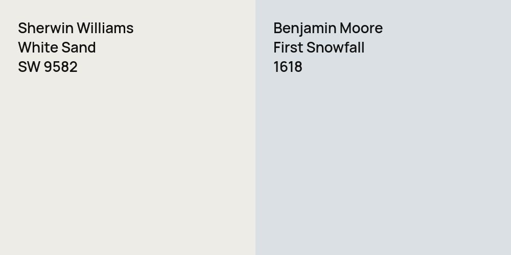 Sherwin Williams White Sand vs. Benjamin Moore First Snowfall