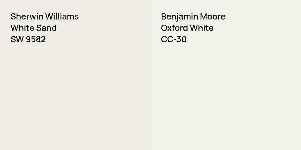 Sherwin Williams White Sand vs. Benjamin Moore Oxford White