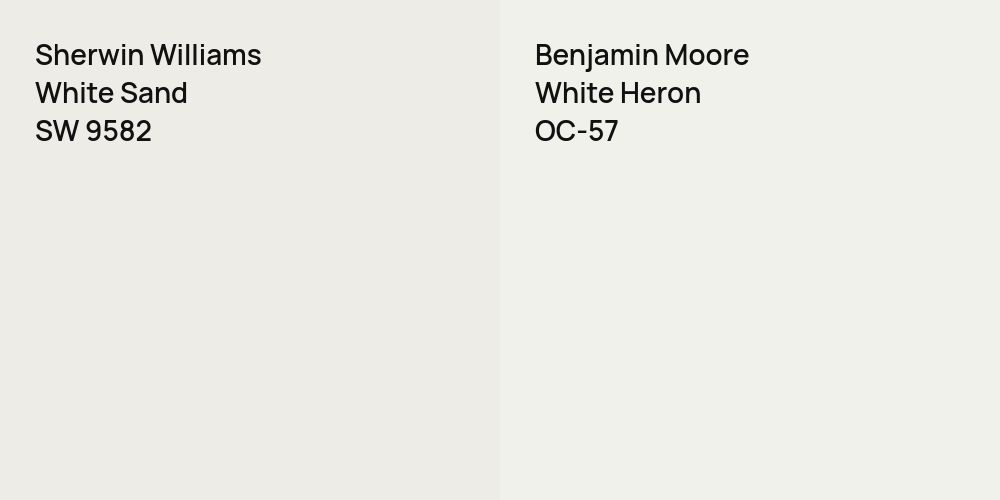 Sherwin Williams White Sand vs. Benjamin Moore White Heron