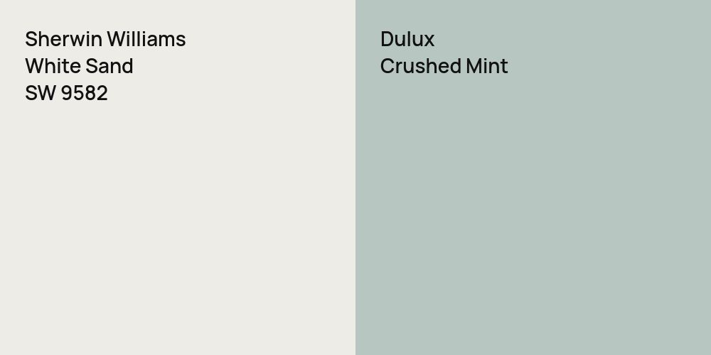 Sherwin Williams White Sand vs. Dulux Crushed Mint