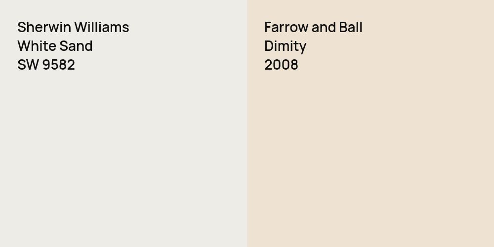 Sherwin Williams White Sand vs. Farrow and Ball Dimity