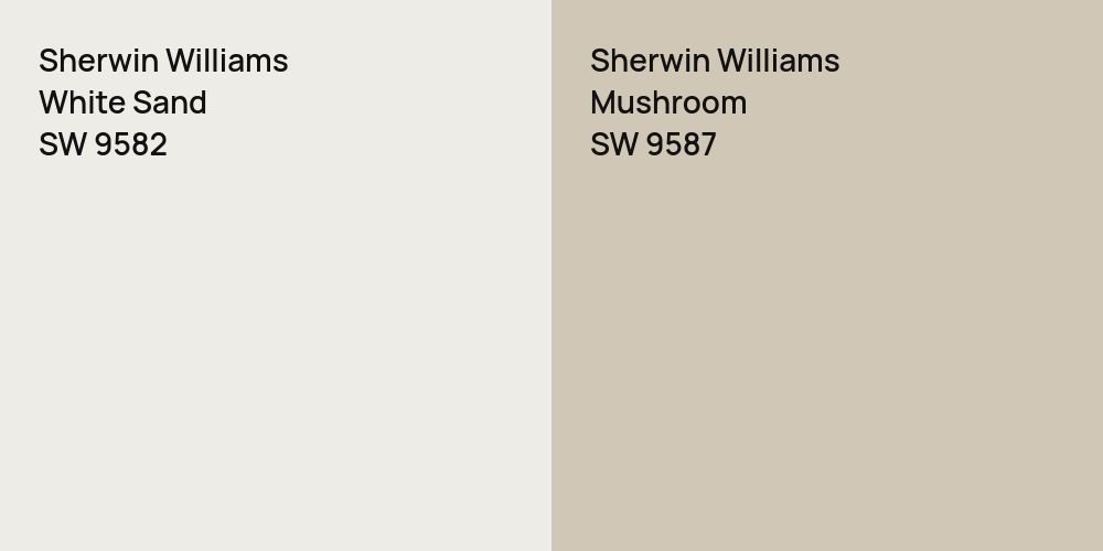 Sherwin Williams White Sand vs. Sherwin Williams Mushroom