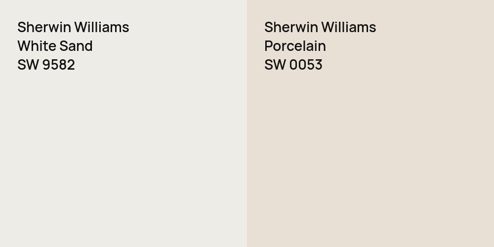 Sherwin Williams White Sand vs. Sherwin Williams Porcelain