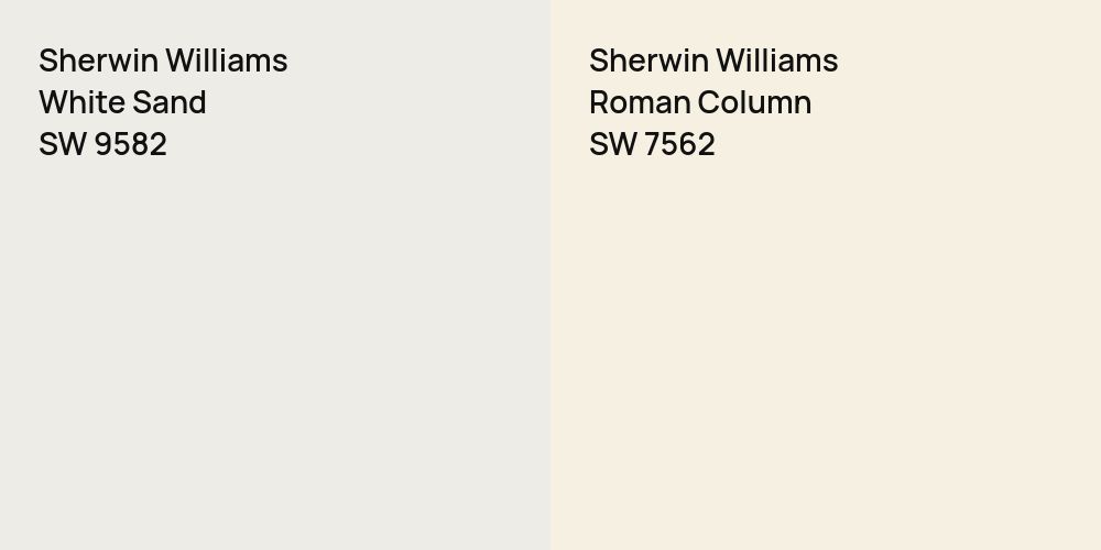 Sherwin Williams White Sand vs. Sherwin Williams Roman Column