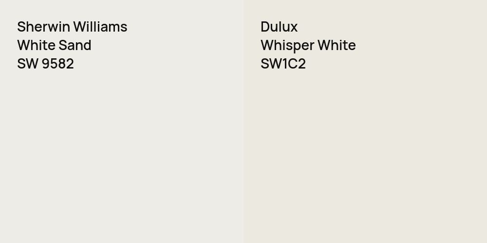 Sherwin Williams White Sand vs. Dulux Whisper White