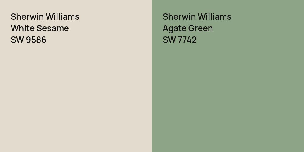 Sherwin Williams White Sesame vs. Sherwin Williams Agate Green