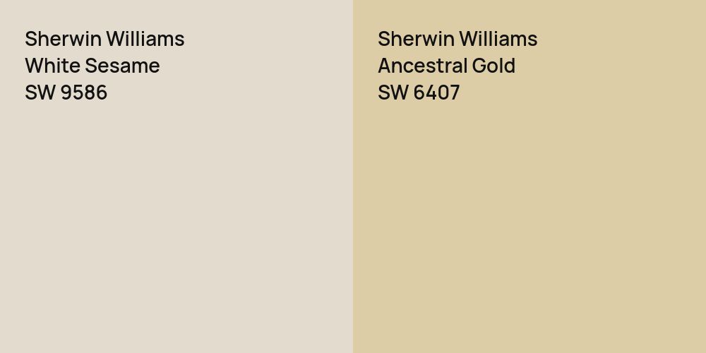 Sherwin Williams White Sesame vs. Sherwin Williams Ancestral Gold