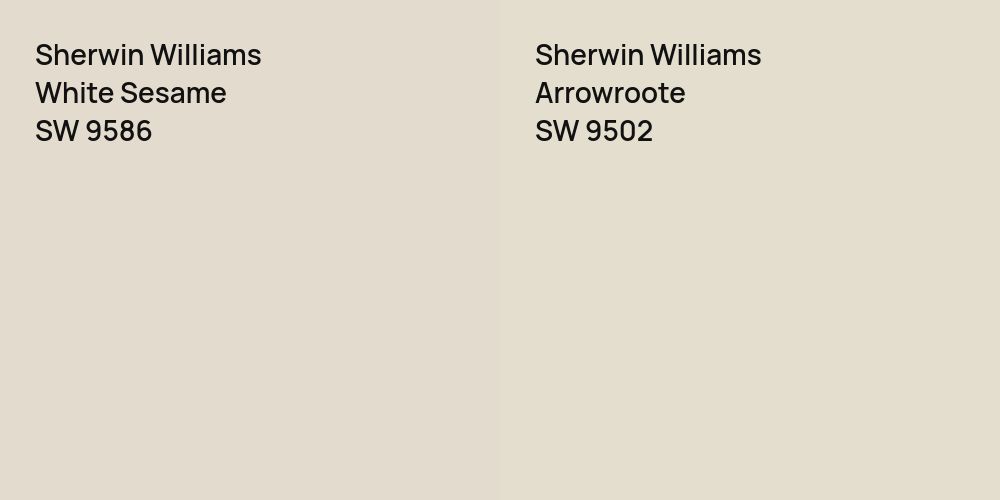 Sherwin Williams White Sesame vs. Sherwin Williams Arrowroote