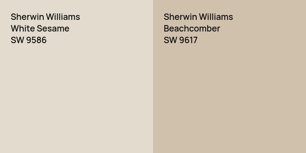 Sherwin Williams White Sesame vs. Sherwin Williams Beachcomber