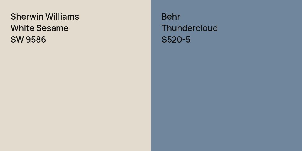 Sherwin Williams White Sesame vs. Behr Thundercloud