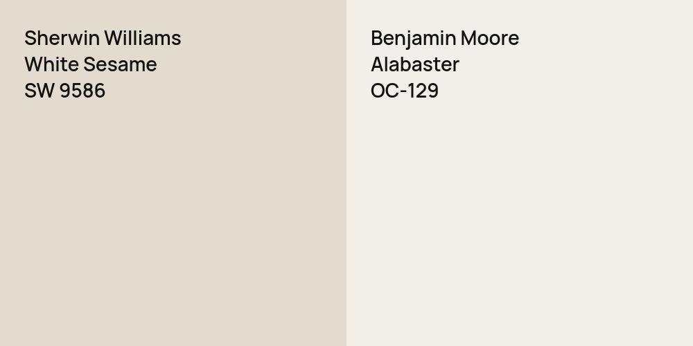 Sherwin Williams White Sesame vs. Benjamin Moore Alabaster