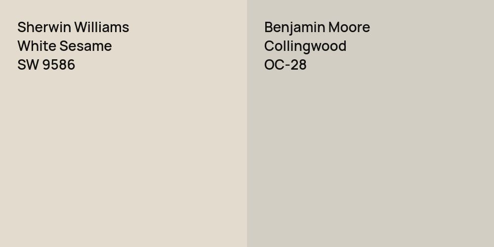 Sherwin Williams White Sesame vs. Benjamin Moore Collingwood