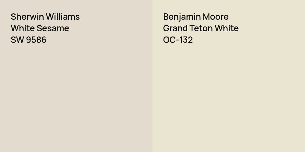 Sherwin Williams White Sesame vs. Benjamin Moore Grand Teton White