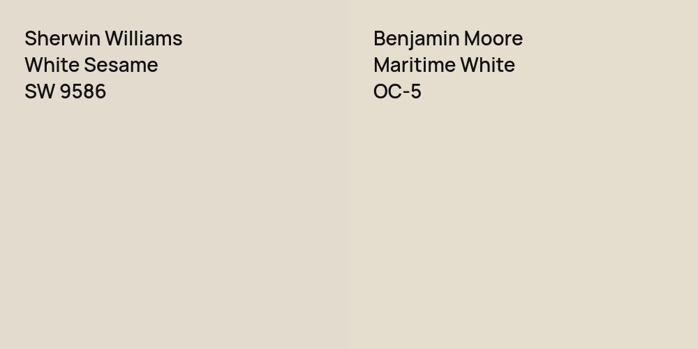 Sherwin Williams White Sesame vs. Benjamin Moore Maritime White