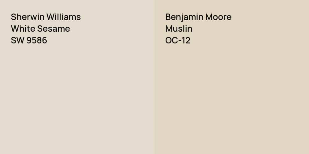 Sherwin Williams White Sesame vs. Benjamin Moore Muslin