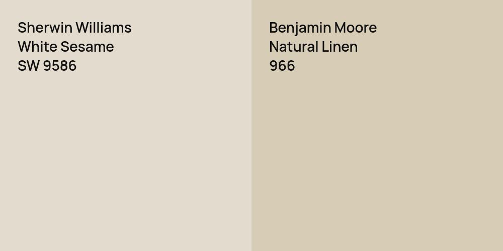 Sherwin Williams White Sesame vs. Benjamin Moore Natural Linen