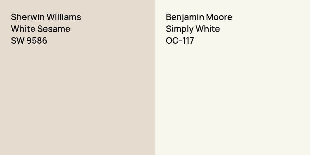 Sherwin Williams White Sesame vs. Benjamin Moore Simply White