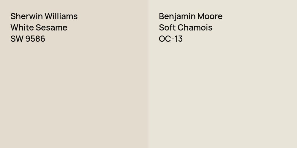 Sherwin Williams White Sesame vs. Benjamin Moore Soft Chamois