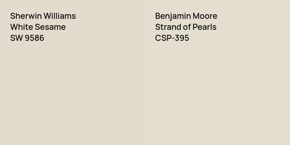 Sherwin Williams White Sesame vs. Benjamin Moore Strand of Pearls