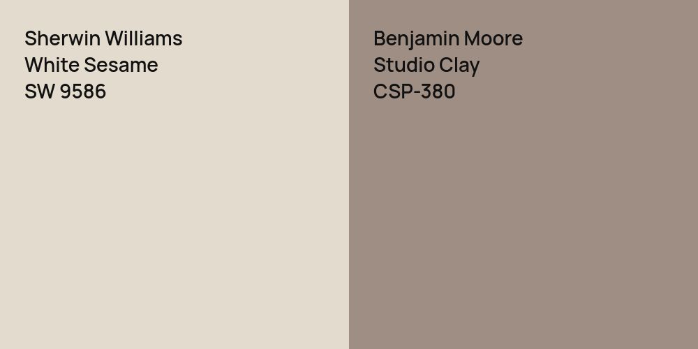 Sherwin Williams White Sesame vs. Benjamin Moore Studio Clay