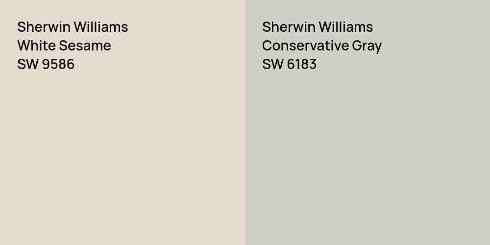 Sherwin Williams White Sesame vs. Sherwin Williams Conservative Gray