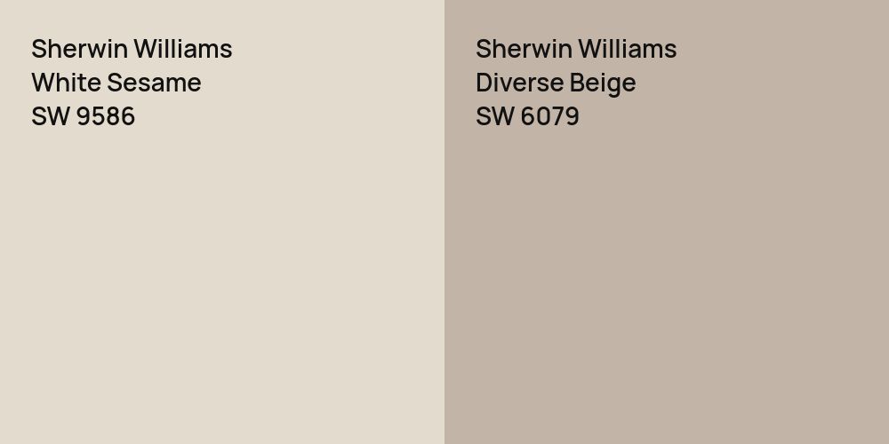 Sherwin Williams White Sesame vs. Sherwin Williams Diverse Beige