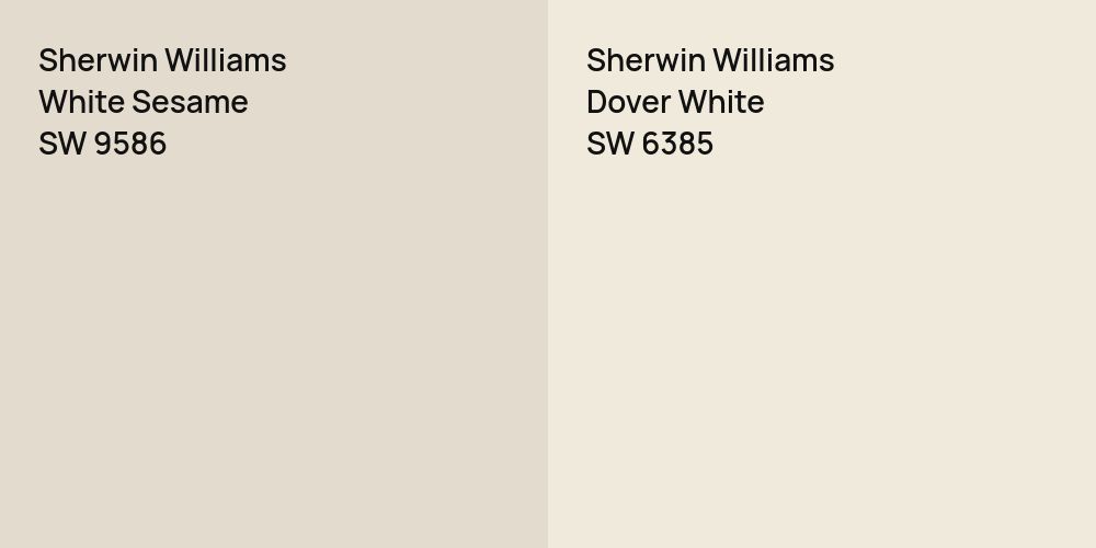 Sherwin Williams White Sesame vs. Sherwin Williams Dover White