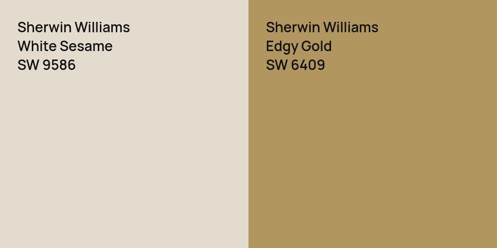 Sherwin Williams White Sesame vs. Sherwin Williams Edgy Gold