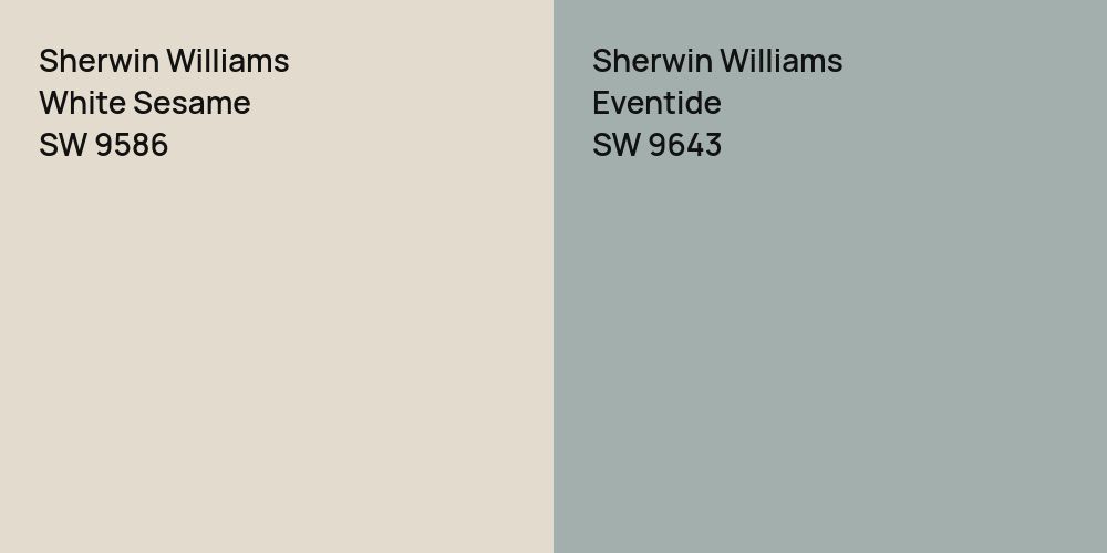 Sherwin Williams White Sesame vs. Sherwin Williams Eventide