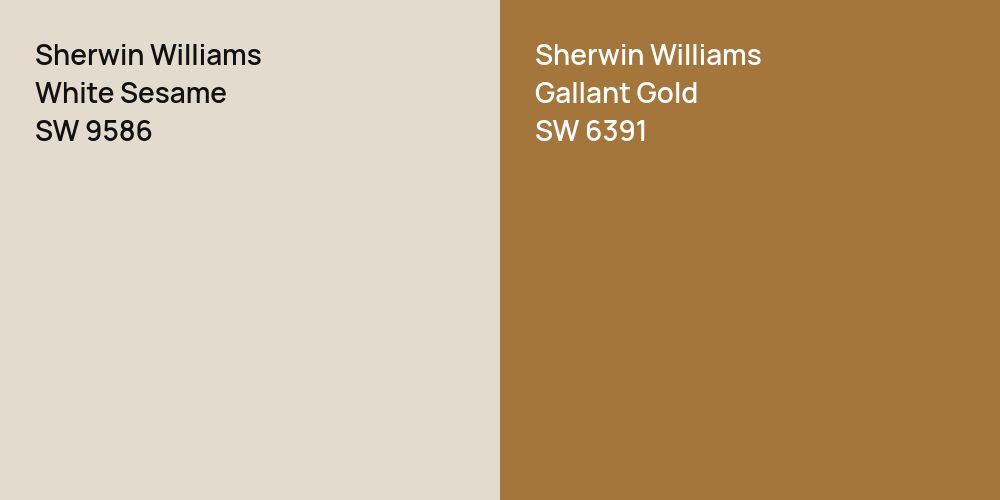 Sherwin Williams White Sesame vs. Sherwin Williams Gallant Gold