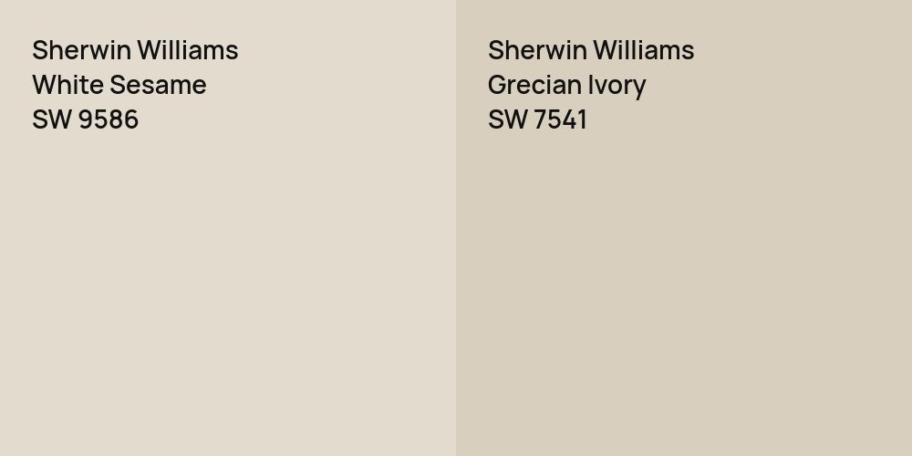 Sherwin Williams White Sesame vs. Sherwin Williams Grecian Ivory