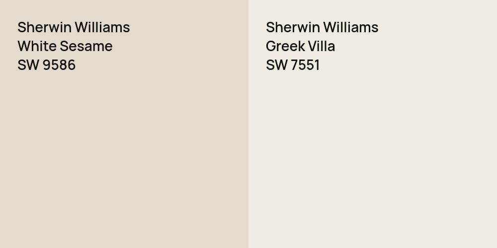 Sherwin Williams White Sesame vs. Sherwin Williams Greek Villa