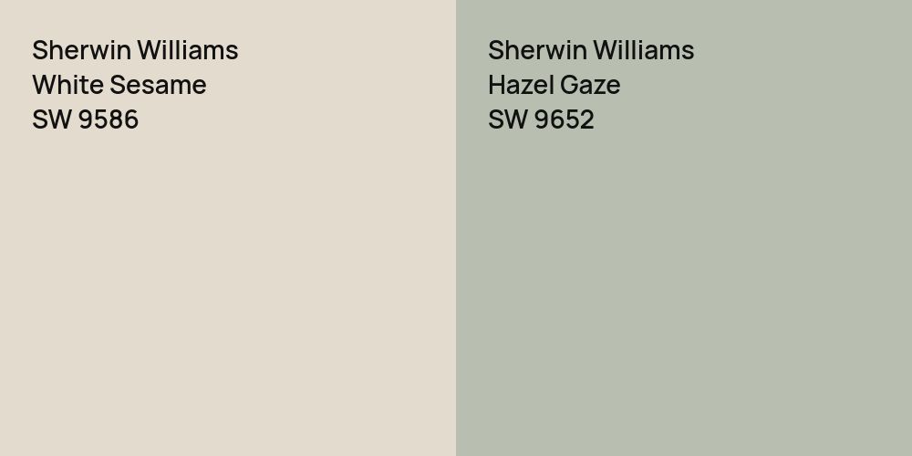 Sherwin Williams White Sesame vs. Sherwin Williams Hazel Gaze