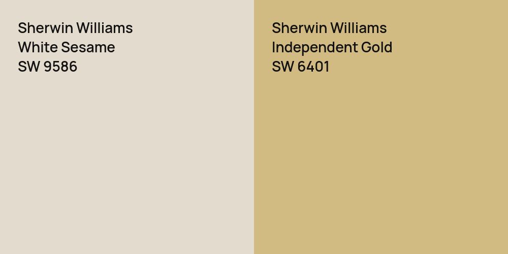 Sherwin Williams White Sesame vs. Sherwin Williams Independent Gold