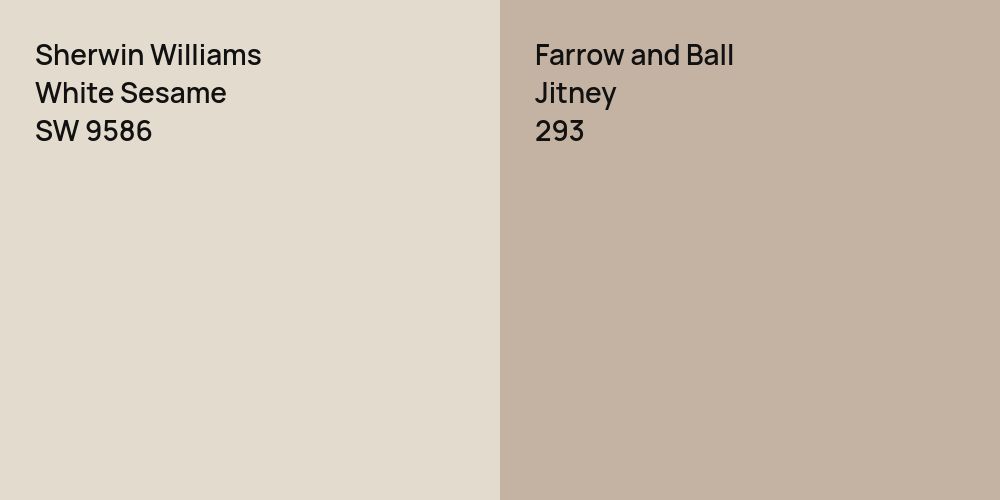 Sherwin Williams White Sesame vs. Farrow and Ball Jitney