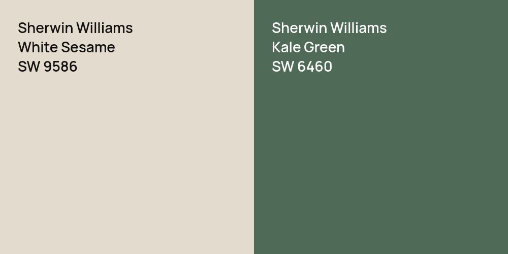 Sherwin Williams White Sesame vs. Sherwin Williams Kale Green