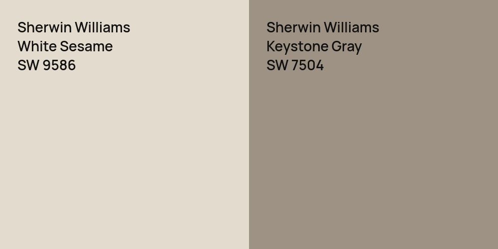 Sherwin Williams White Sesame vs. Sherwin Williams Keystone Gray