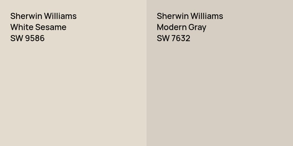 Sherwin Williams White Sesame vs. Sherwin Williams Modern Gray