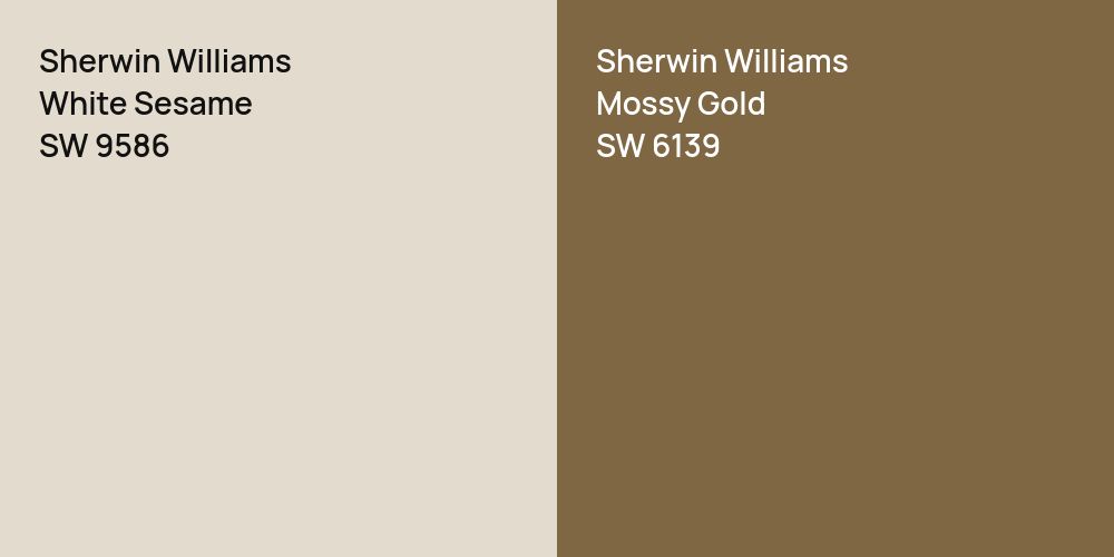 Sherwin Williams White Sesame vs. Sherwin Williams Mossy Gold