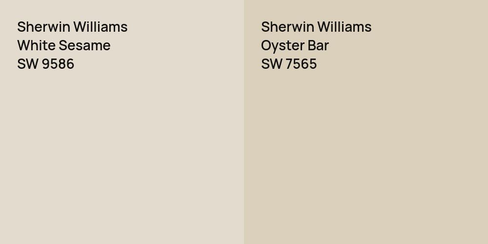 Sherwin Williams White Sesame vs. Sherwin Williams Oyster Bar