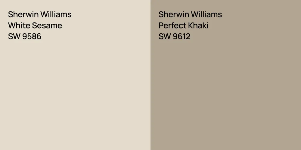 Sherwin Williams White Sesame vs. Sherwin Williams Perfect Khaki