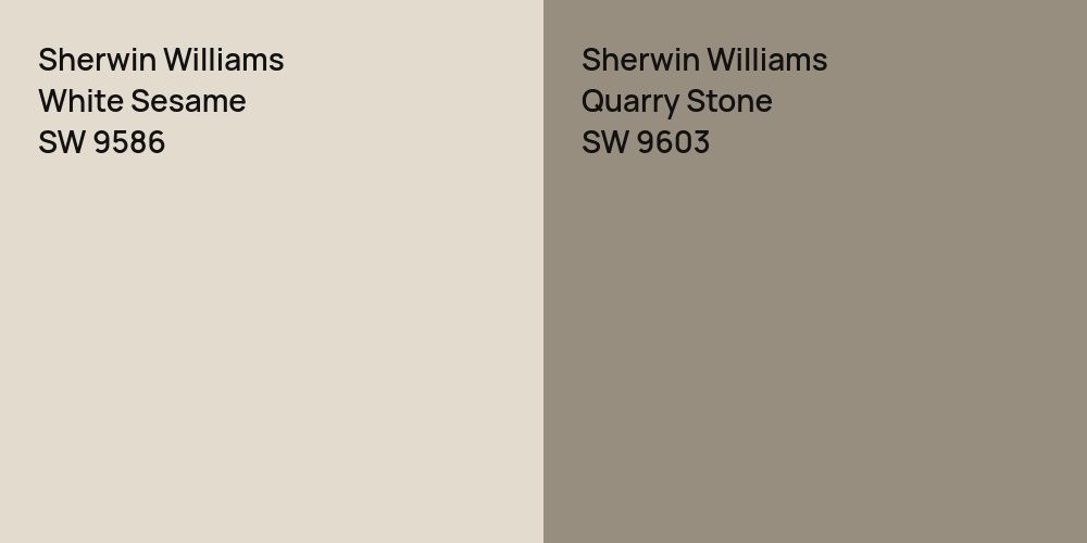 Sherwin Williams White Sesame vs. Sherwin Williams Quarry Stone