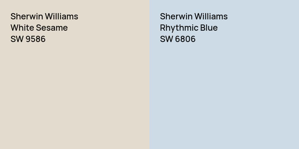 Sherwin Williams White Sesame vs. Sherwin Williams Rhythmic Blue