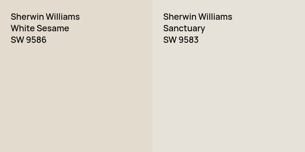 Sherwin Williams White Sesame vs. Sherwin Williams Sanctuary