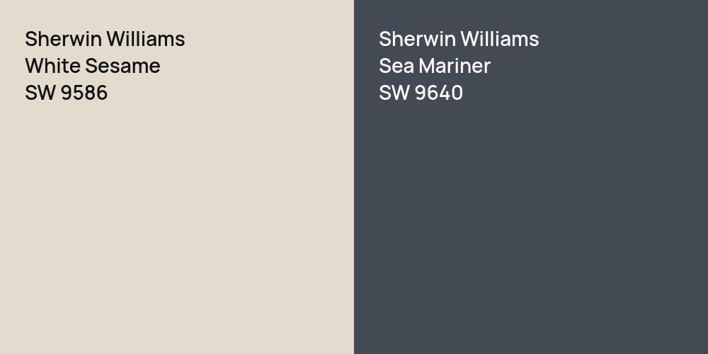 Sherwin Williams White Sesame vs. Sherwin Williams Sea Mariner