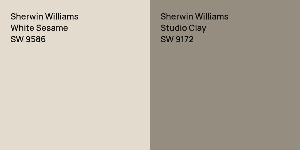 Sherwin Williams White Sesame vs. Sherwin Williams Studio Clay