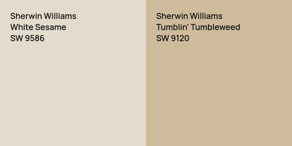 Sherwin Williams White Sesame vs. Sherwin Williams Tumblin' Tumbleweed