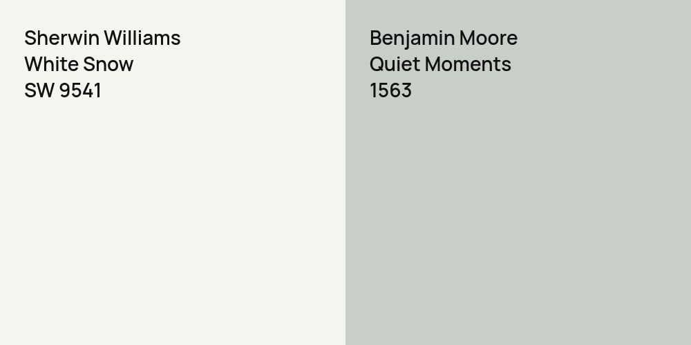 Sherwin Williams White Snow vs. Benjamin Moore Quiet Moments