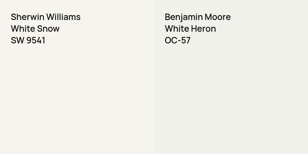 Sherwin Williams White Snow vs. Benjamin Moore White Heron